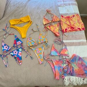 SHEIN Bikini Bundle, 5 Sets + 2 Skirts